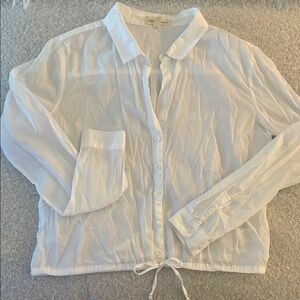 Anthropologie White Button-Up Blouse